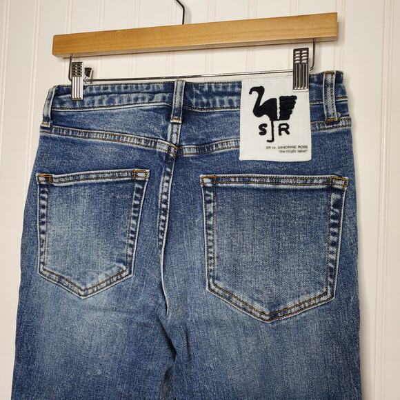 Free People x Sandrine Rose Women's Snow Ripped Jeans Size 29 NWT High Rise Blue - Picture 5 of 9